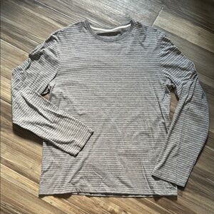 Banana Republic Men's Long Sleeve Striped Shirt - Gray